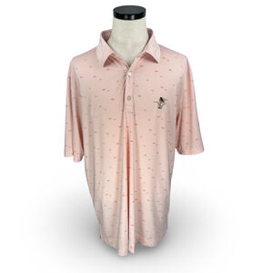 Foot Joy Philadelphia Cricket Club Golf Polo Shirt Men's 2XL XXL Pink Fish AOP